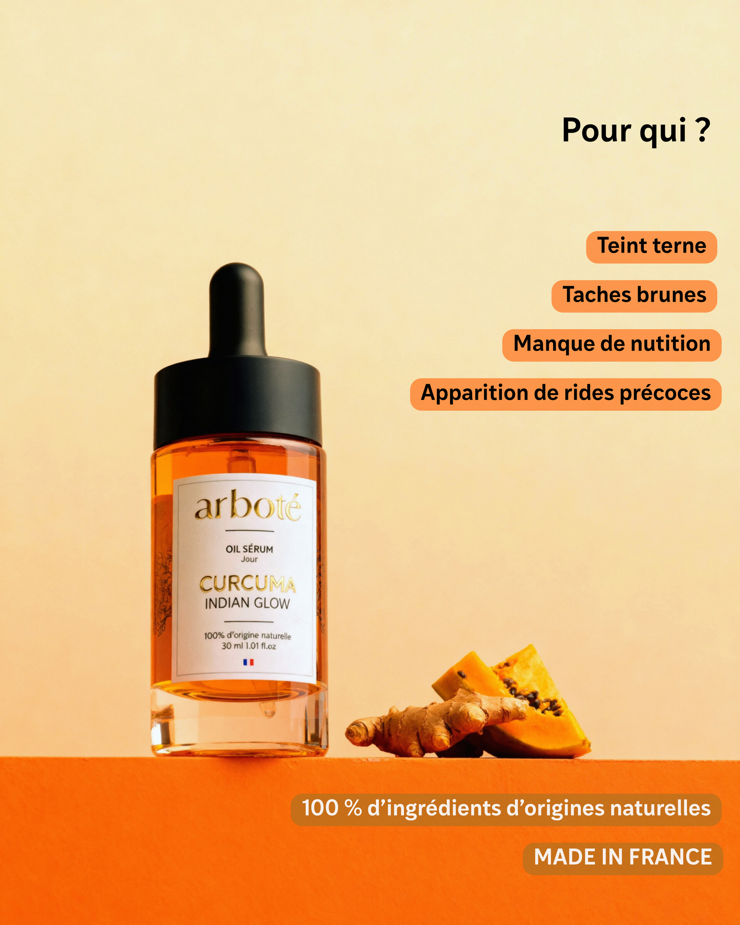 Oil Sérum Jour au Curcuma - Indian glow